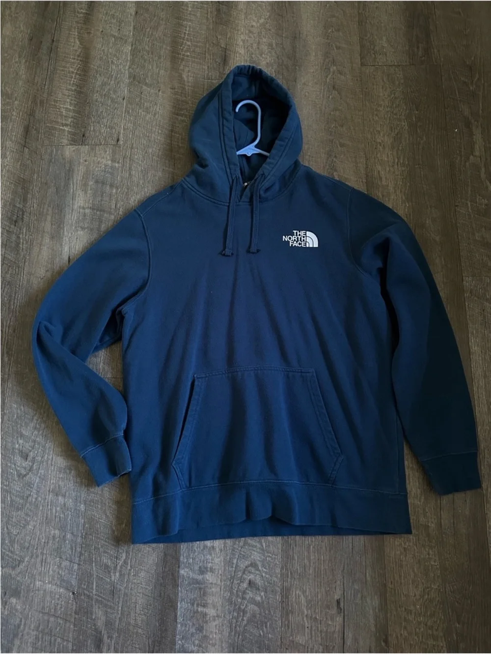 The North Face Men's Navy Blue Logo Zip-Up Hoodie